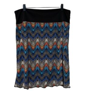 GINZA GIRL Multicolor Zigzag A-Line Pull On Mini Skirt L.